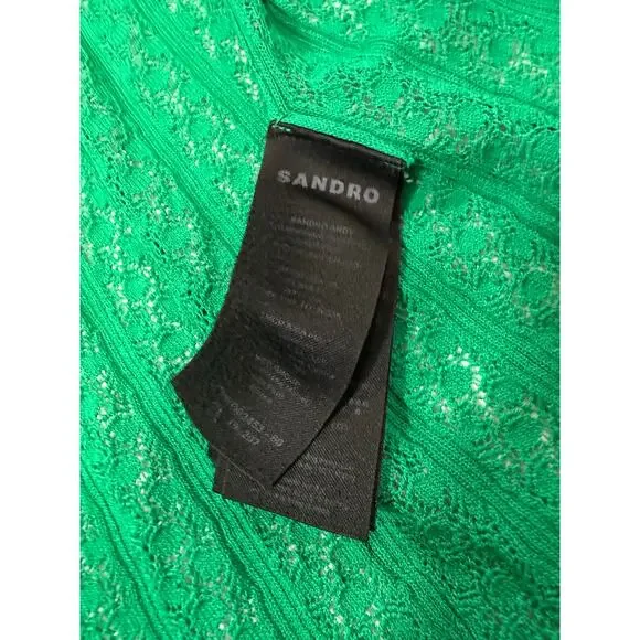 Sandro Lorel green knit midi Dress Size 36 (2-4) - Picture 5 of 7